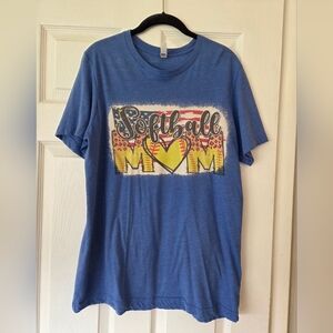 Bella Canvas Blue Softball Mom Kids T-Shirt